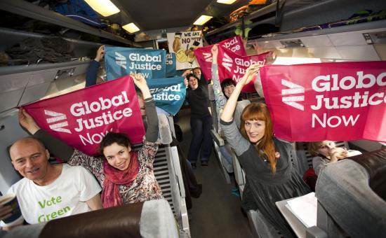 Activists on train 