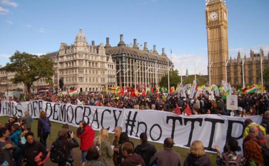 Global Justice Now no TTIP protest