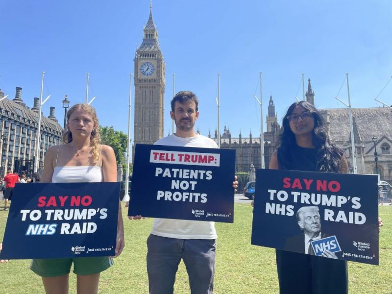 Protest against Trump's US-UK trade deal