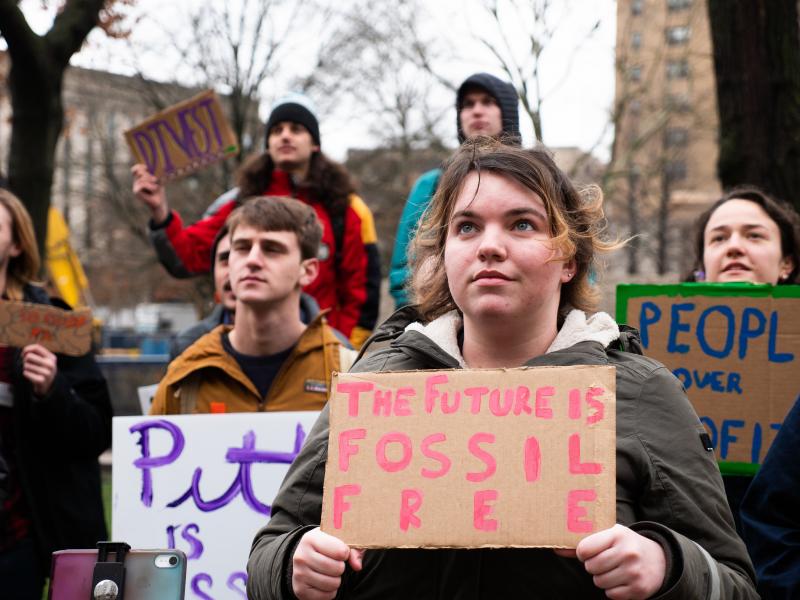 Divest from fossil fuels protest