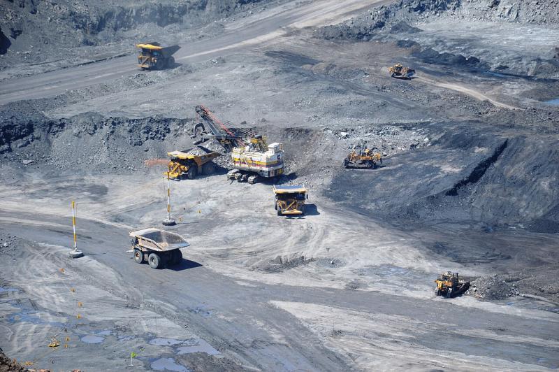 Mining trucks at the Cerrejón open-pit coal mine in Colombia