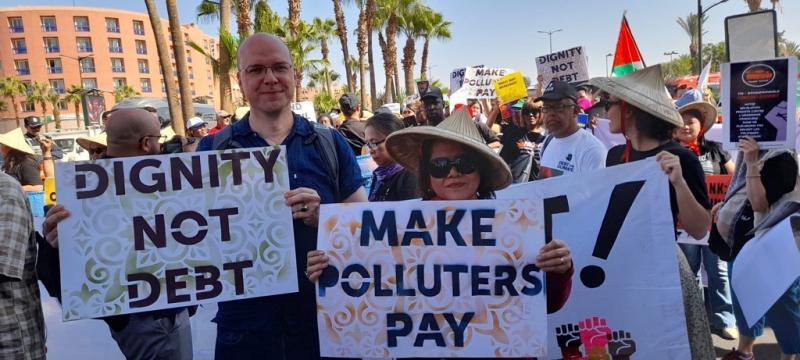 Dottie Guerrero at a protest in Morocco