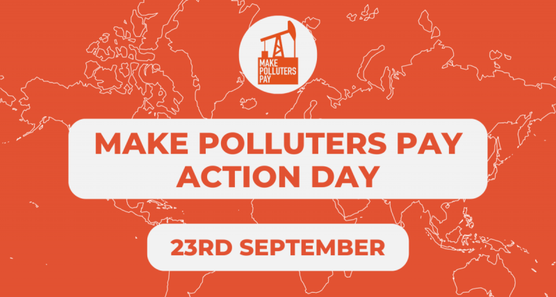 Make Polluters Pay day of action banner