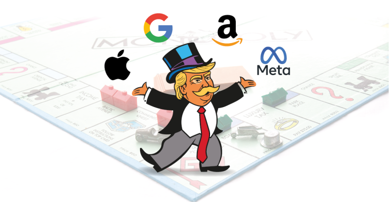 Cartoon of Trump as monopoly game man