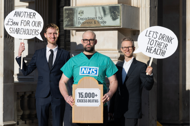 Campaign stunt outside department for Business and Trade
