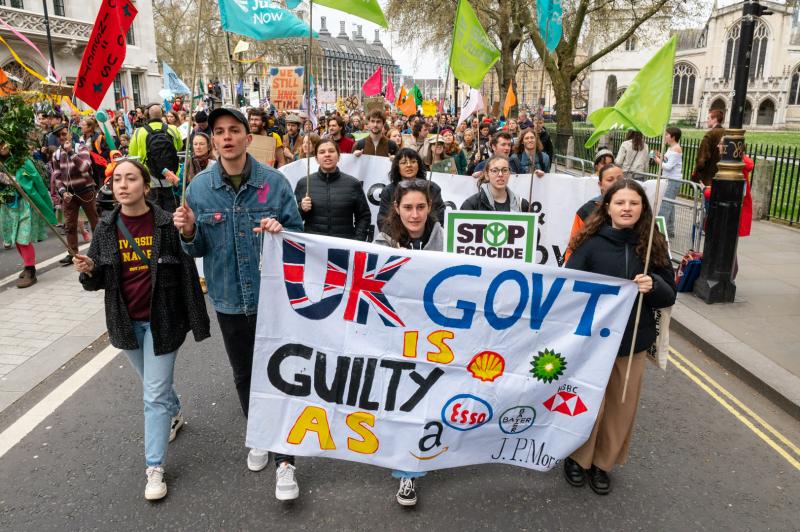 Climate demonstrators marching